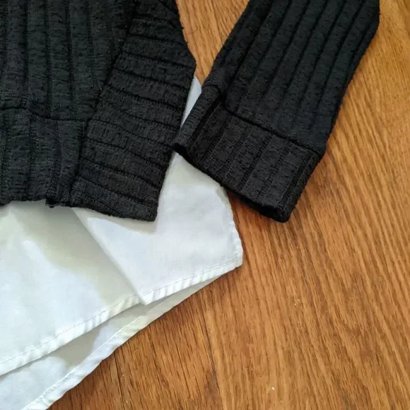 Derek Heart Gray Mockneck Sweater with Faux Shirt Tail - Picture 5 of 14